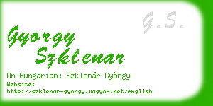 gyorgy szklenar business card
