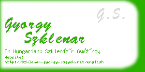 gyorgy szklenar business card